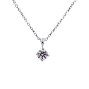 Diamond Solitaire Pendant 0.58cts 18ct White Gold